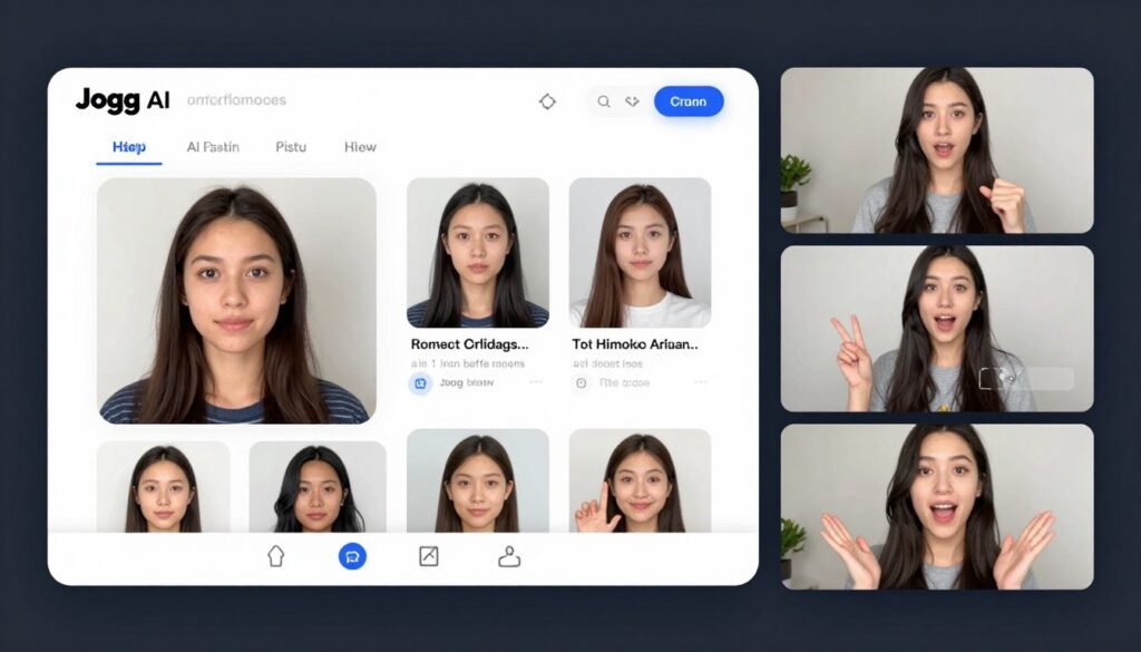 Jogg AI avatar video creation interface with customizable digital humans