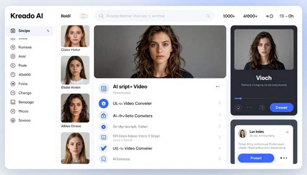 Kreado AI multilingual avatar video platform with script-to-video workflow