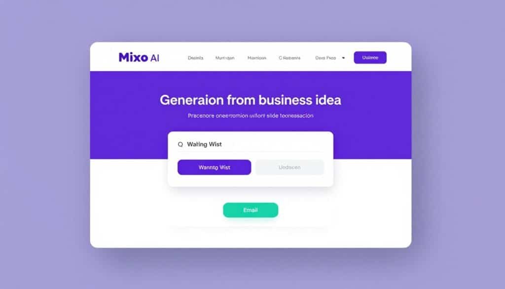 Mixo AI website builder fast launch interface