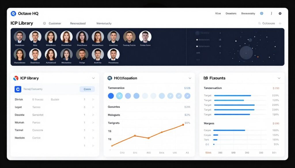 Octave HQ interface showing ICP library and AI research agents