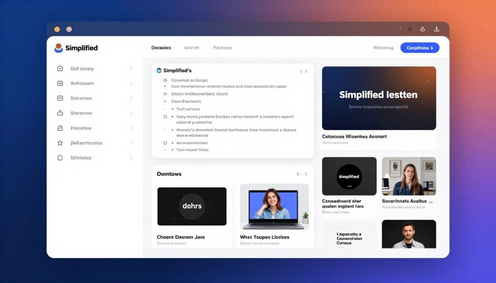 Simplified interface showing multi-format content creation tools