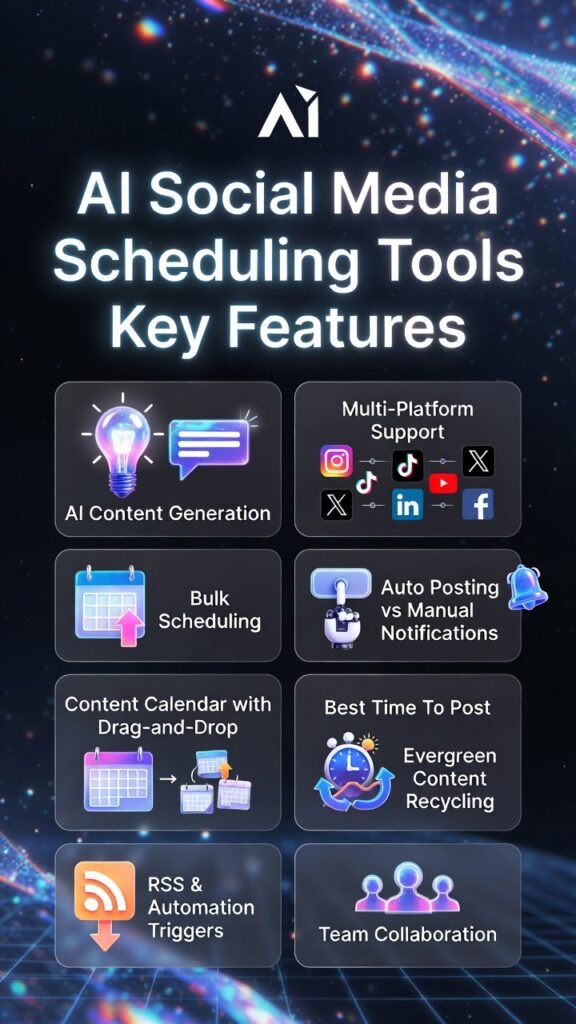 AI Social Media Scheduling Tools Key Features