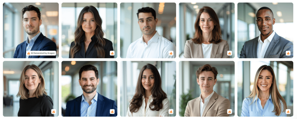 Generate professional portraits of entire teams using AI headshot generators