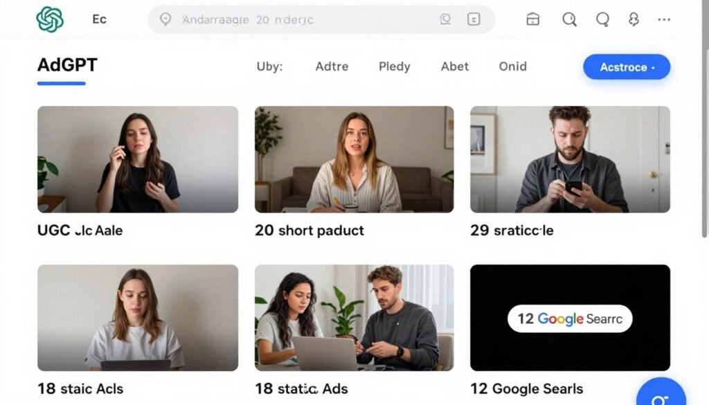 AdGPT showing one-click campaign generation from Shopify product link