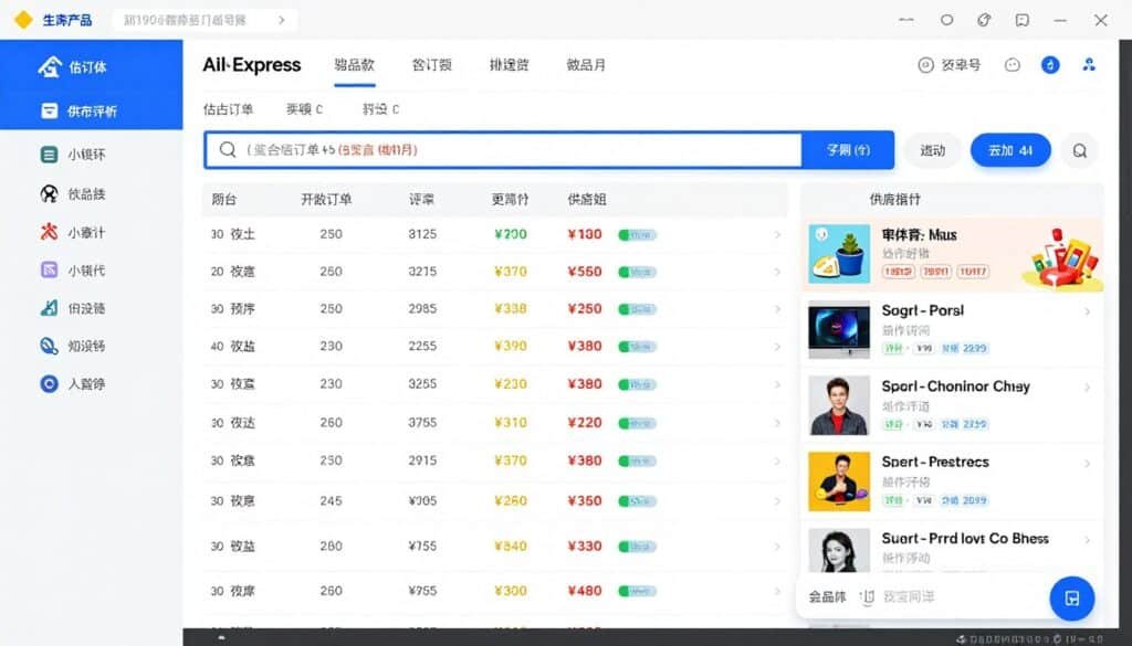 Ali Inspector 2 interface showing AliExpress product search results Ali Inspector 2 interface showing AliExpress product search results