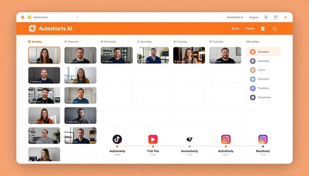Autoshorts.AI dashboard showing automated posting schedule