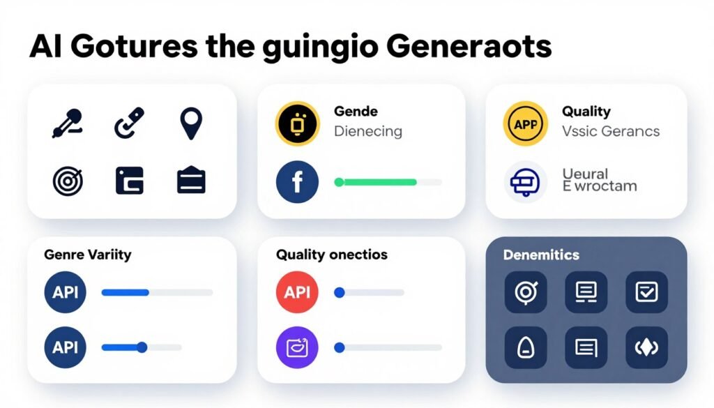 Comparison infographic showing AI music generator features Comparison infographic showing AI music generator features