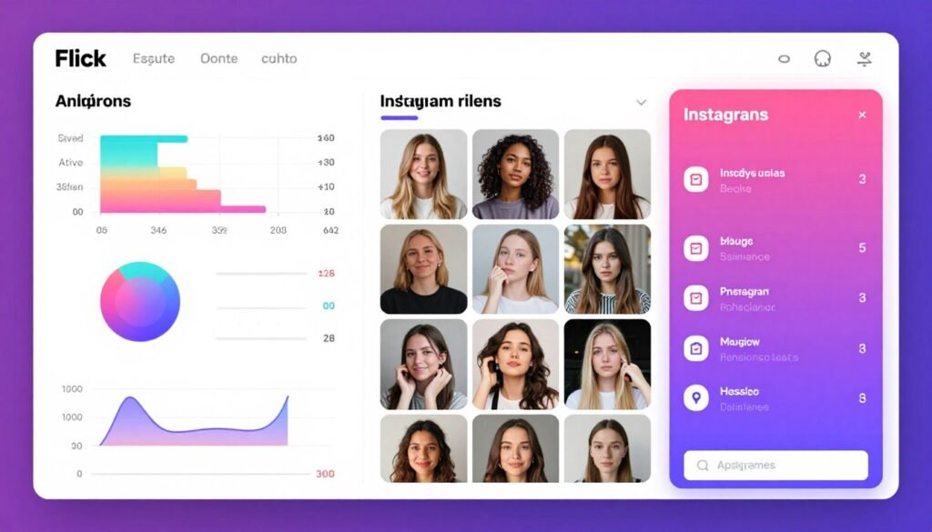 Flick Social Instagram hashtag analytics interface Flick Social Instagram hashtag analytics interface