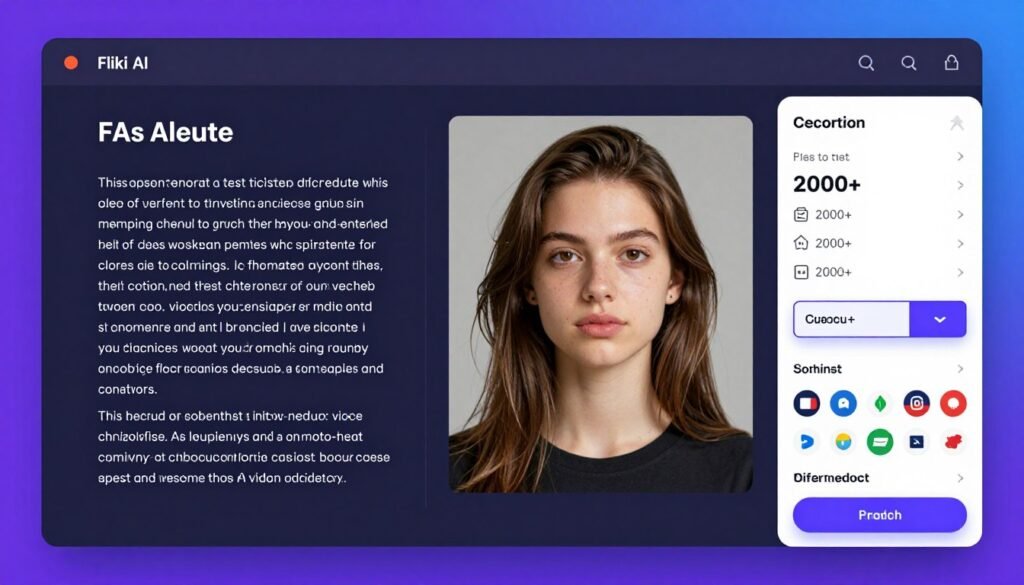 Fliki AI interface showing text being converted to TikTok video with AI avatar