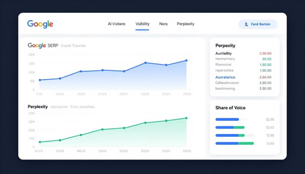 Keyword.com dashboard showing SERP rank tracking and AI visibility metrics