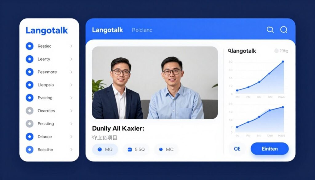 Langotalk adaptive AI interface showing personalized error tracking dashboard