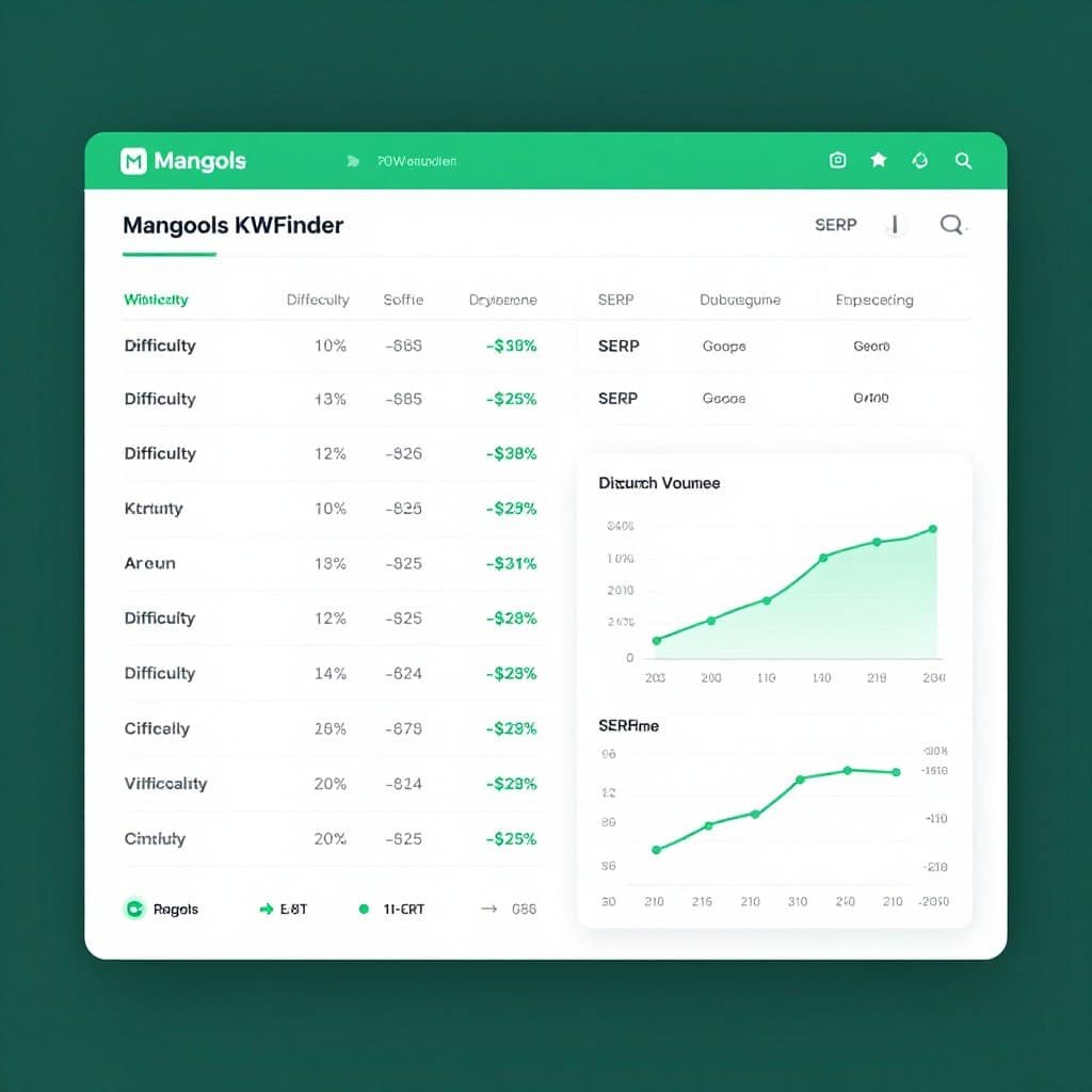 Mangools KWFinder keyword difficulty tool interface