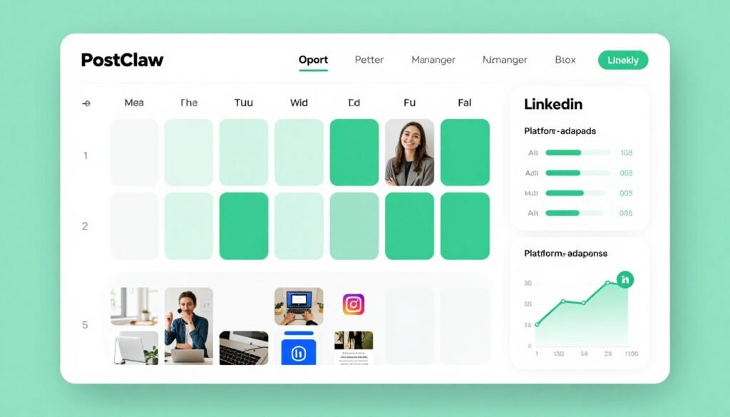 PostClaw AI social media manager interface PostClaw AI social media manager interface