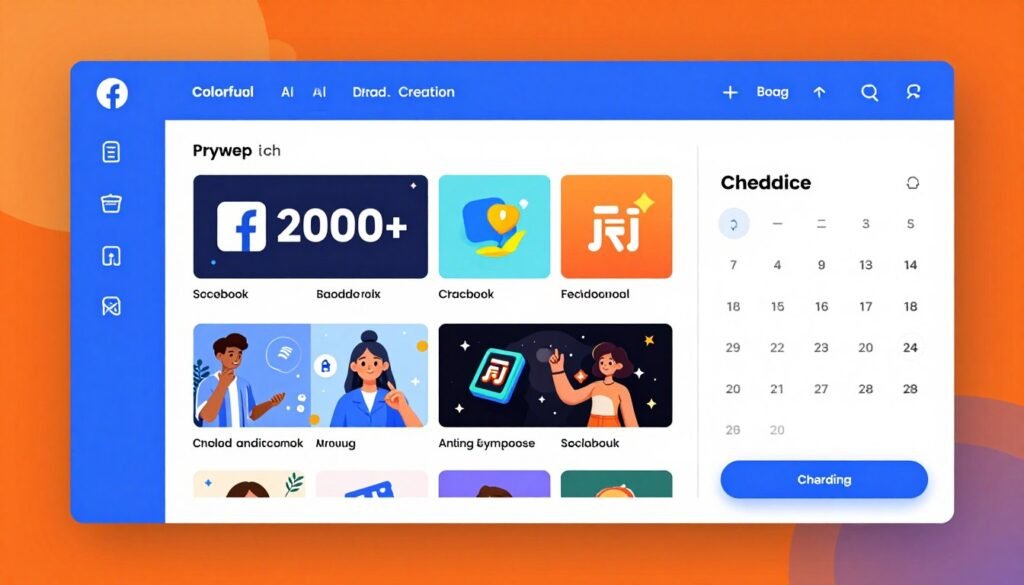 Predis AI Facebook ad generator interface with templates