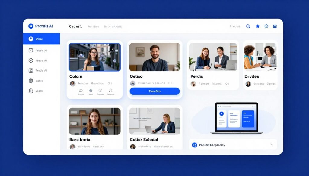 Predis AI dashboard showing multiple social media ad formats being generated simultaneously