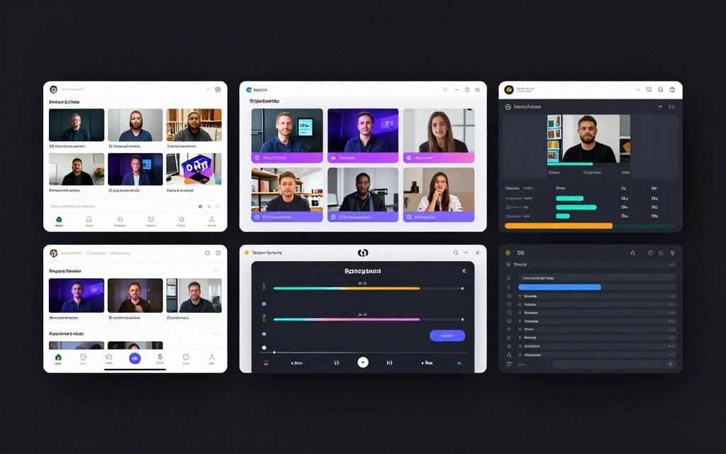 Side-by-side comparison of different AI video generator interfaces