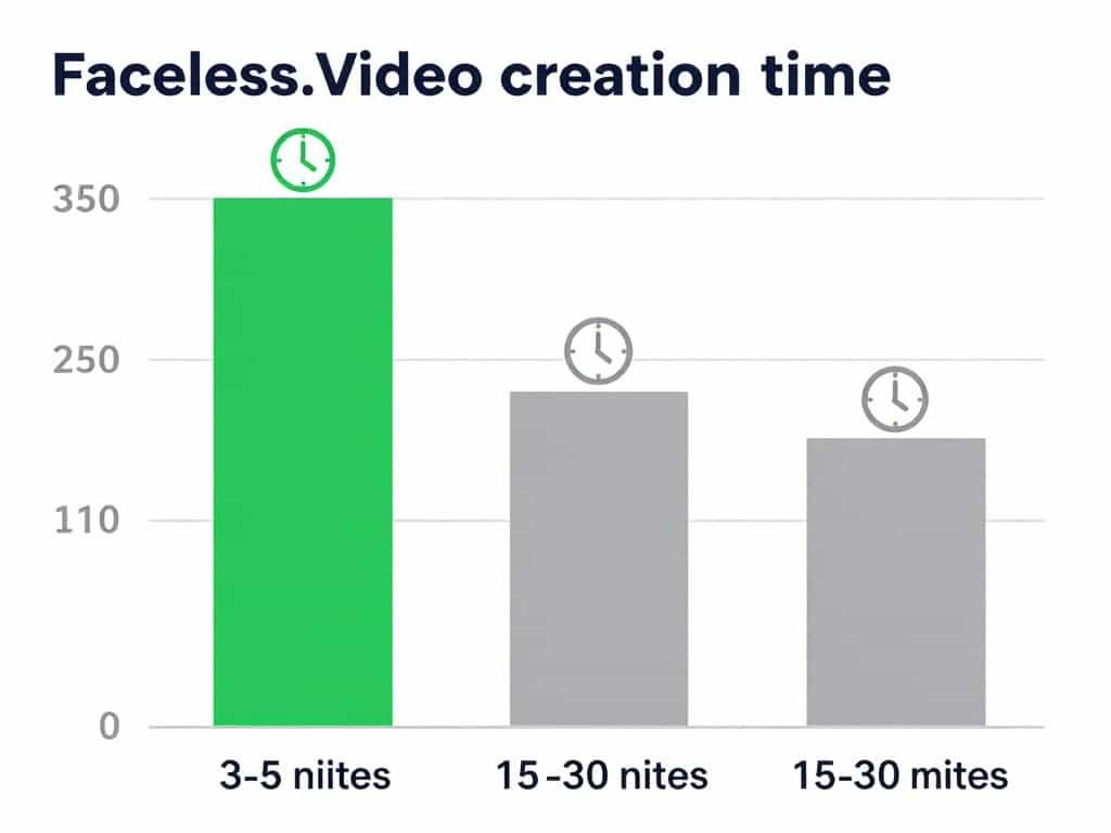 Speed comparison chart showing Faceless.Video vs competitors