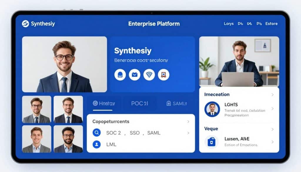 Synthesia enterprise AI avatar video platform with security features