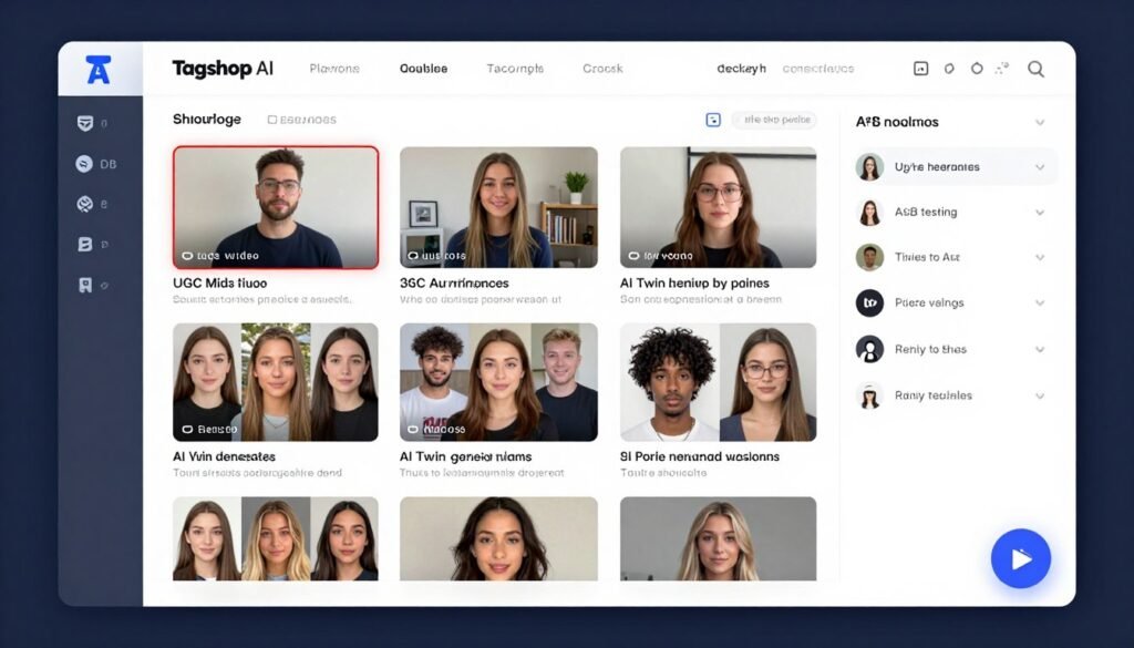 Tagshop AI showing URL-to-video conversion for e-commerce products