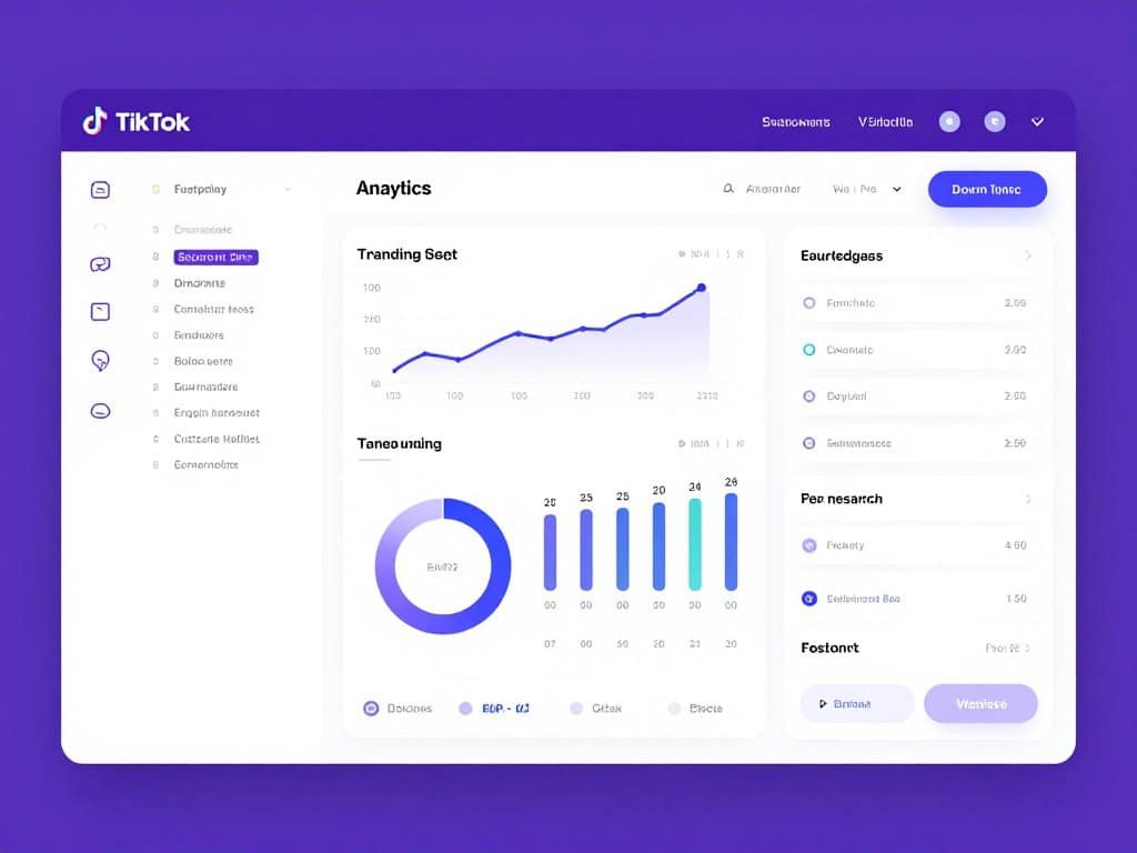 TikAnalyzer interface showing hashtag analysis and trending songs dashboard