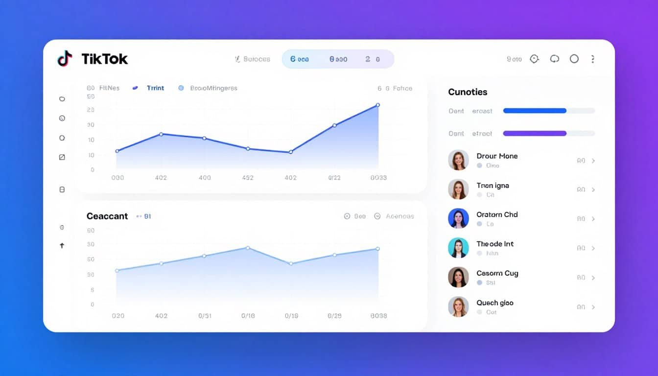 TikTok automation tools dashboard displaying analytics and content scheduling features