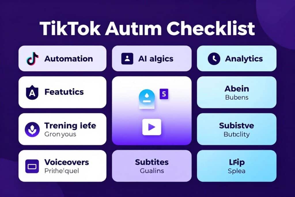 checklist of essential TikTok automation tool features
