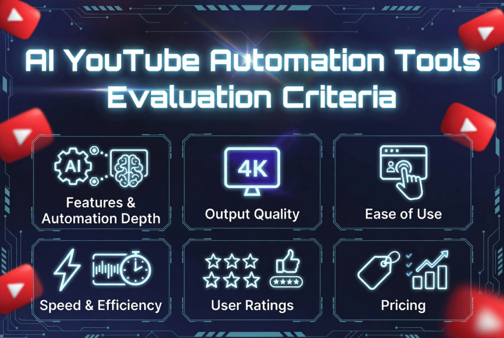 AI YouTube Automation Tools Evaluation Criteria