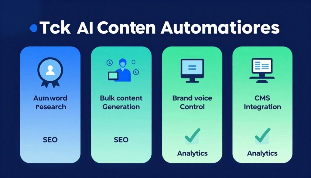 Checklist visualization of essential AI content automation tool features