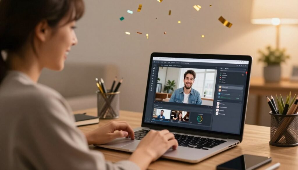 Content creator successfully using AI creative studio