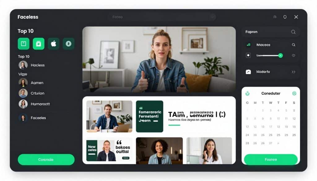 Faceless.Video platform showing one-click automated video generation