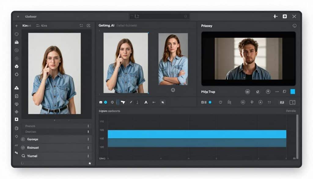 GetImg.AI interface showing unified editing workspace