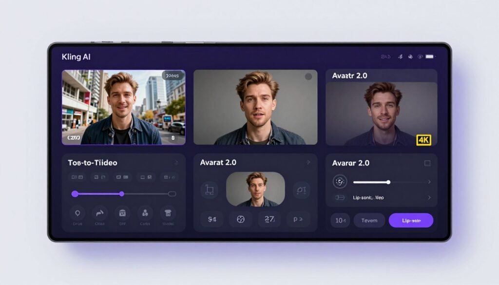 Kling AI generative video platform showing photorealistic video generation