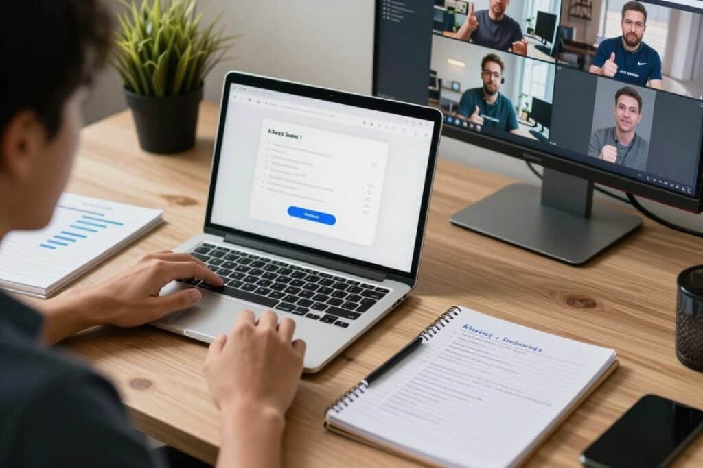 Professional using AI creative studio following best practices