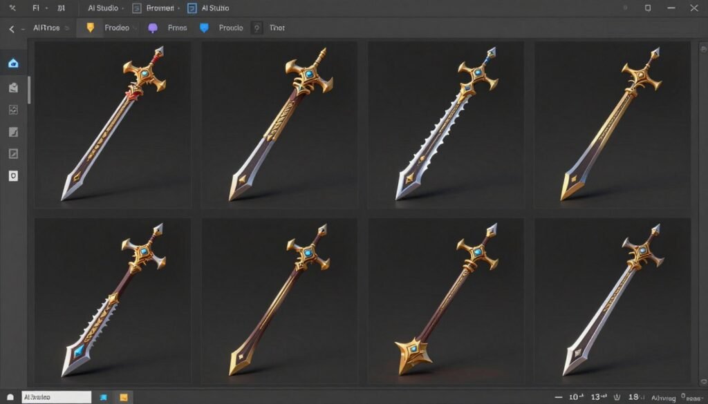 3D AI Studio showing multiple AI engine options and their different output results