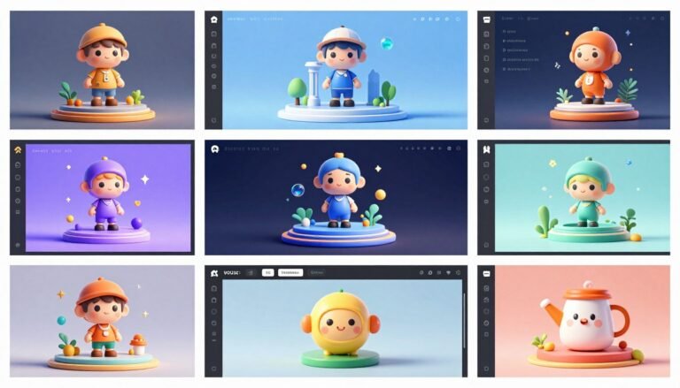 AI 3D Model Generators comparison showing multiple tools creating detailed 3D models from text prompts