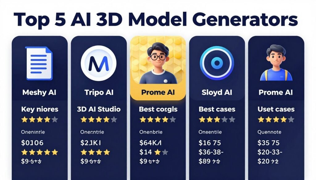 Final comparison summary showing top AI 3D Model Generators with use case recommendations