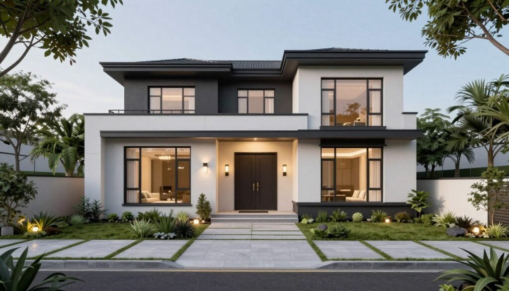 Home Design AI exterior and garden design visualization with landscaping