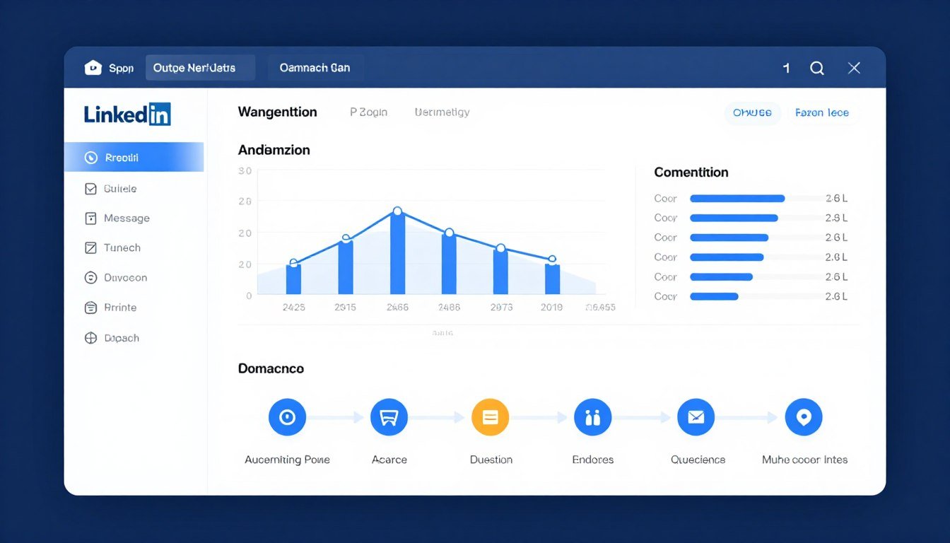 LinkedIn automation tools dashboard showing campaign analytics and connection requests