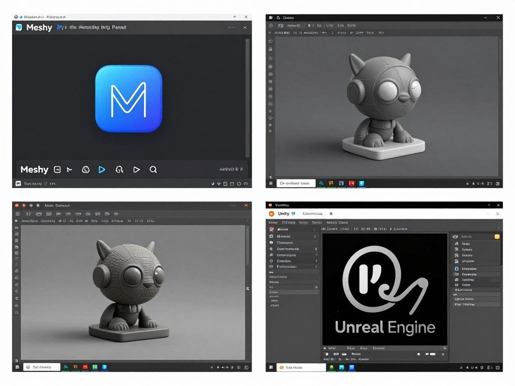 Meshy AI integration plugins for Blender, Unity, and Unreal Engine
