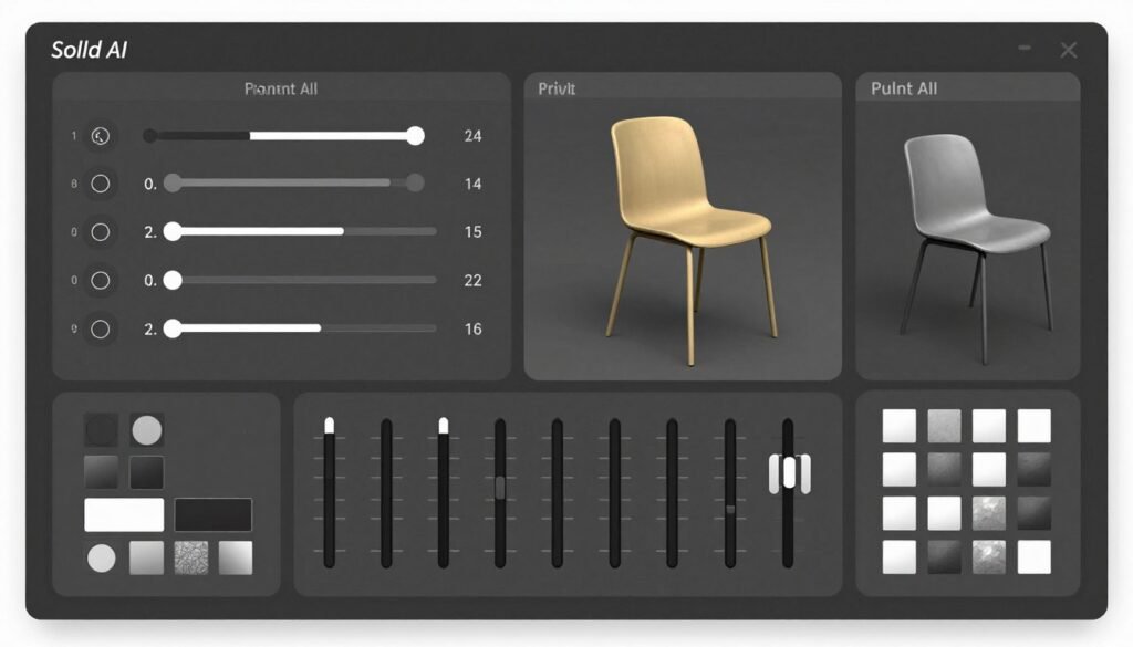 Sloyd AI parametric controls showing real-time 3D model adjustments