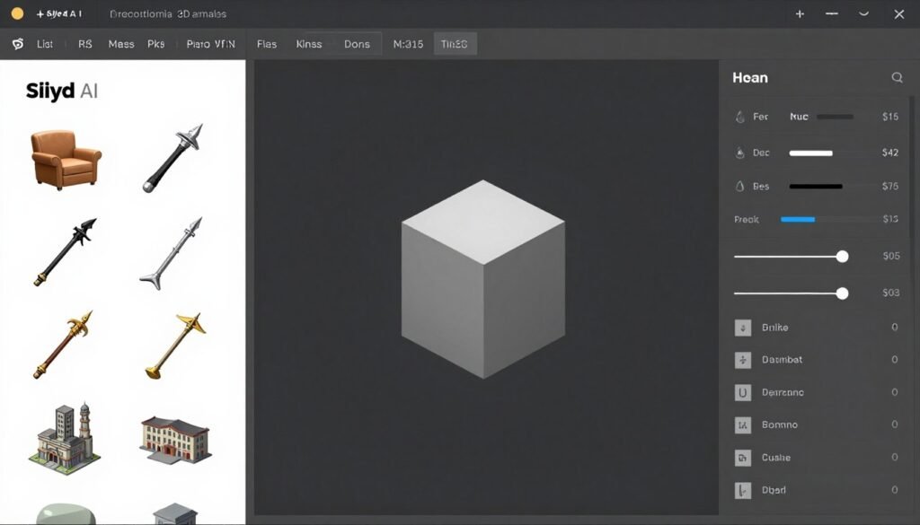Sloyd AI procedural template library and parametric control interface